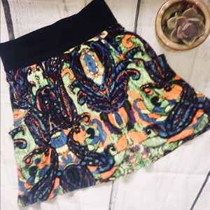 Multicolor Paisley Skirt w/Pockets